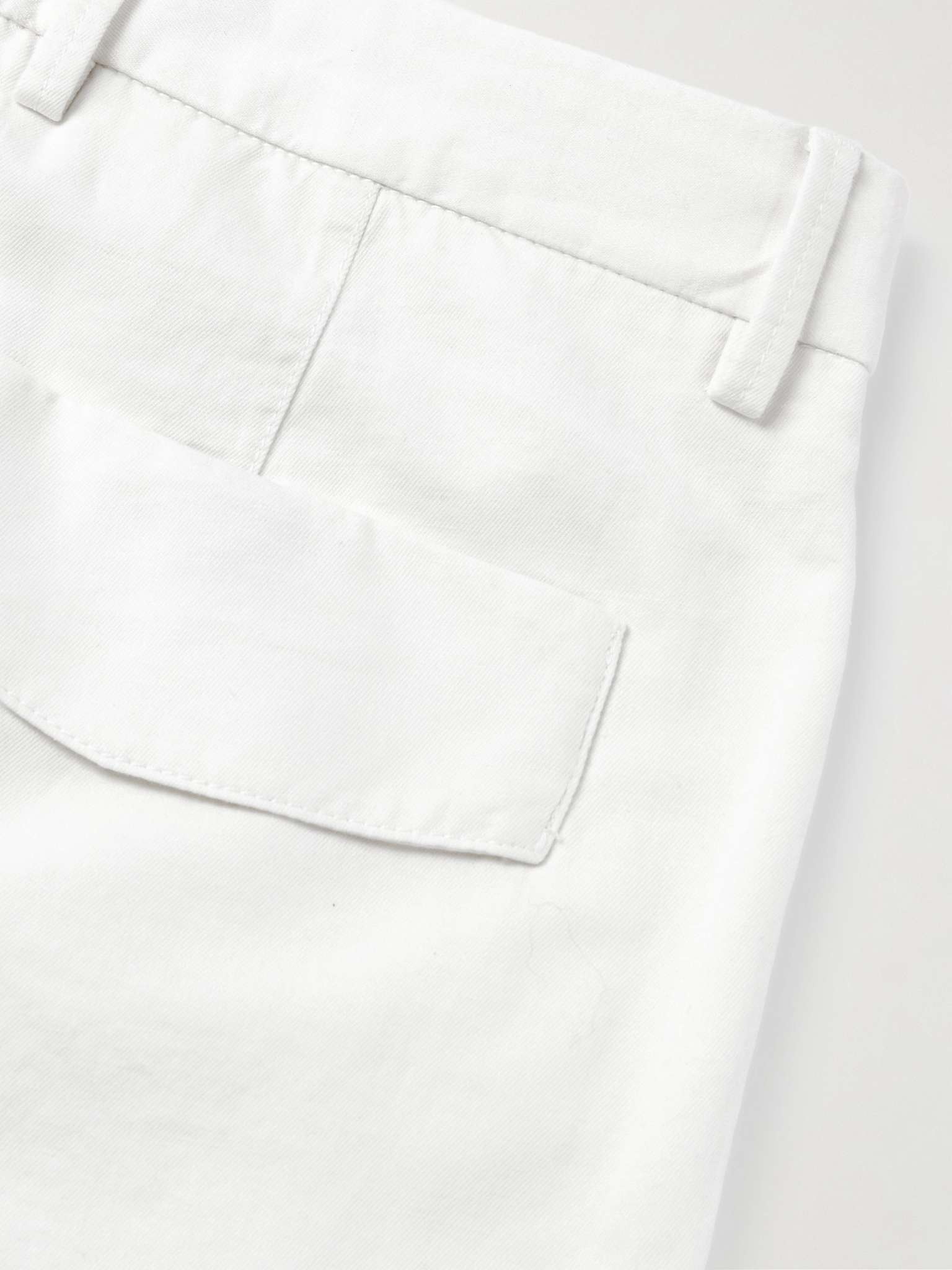 Straight-Leg Pleated Cotton and Linen-Blend Twill Shorts - 5