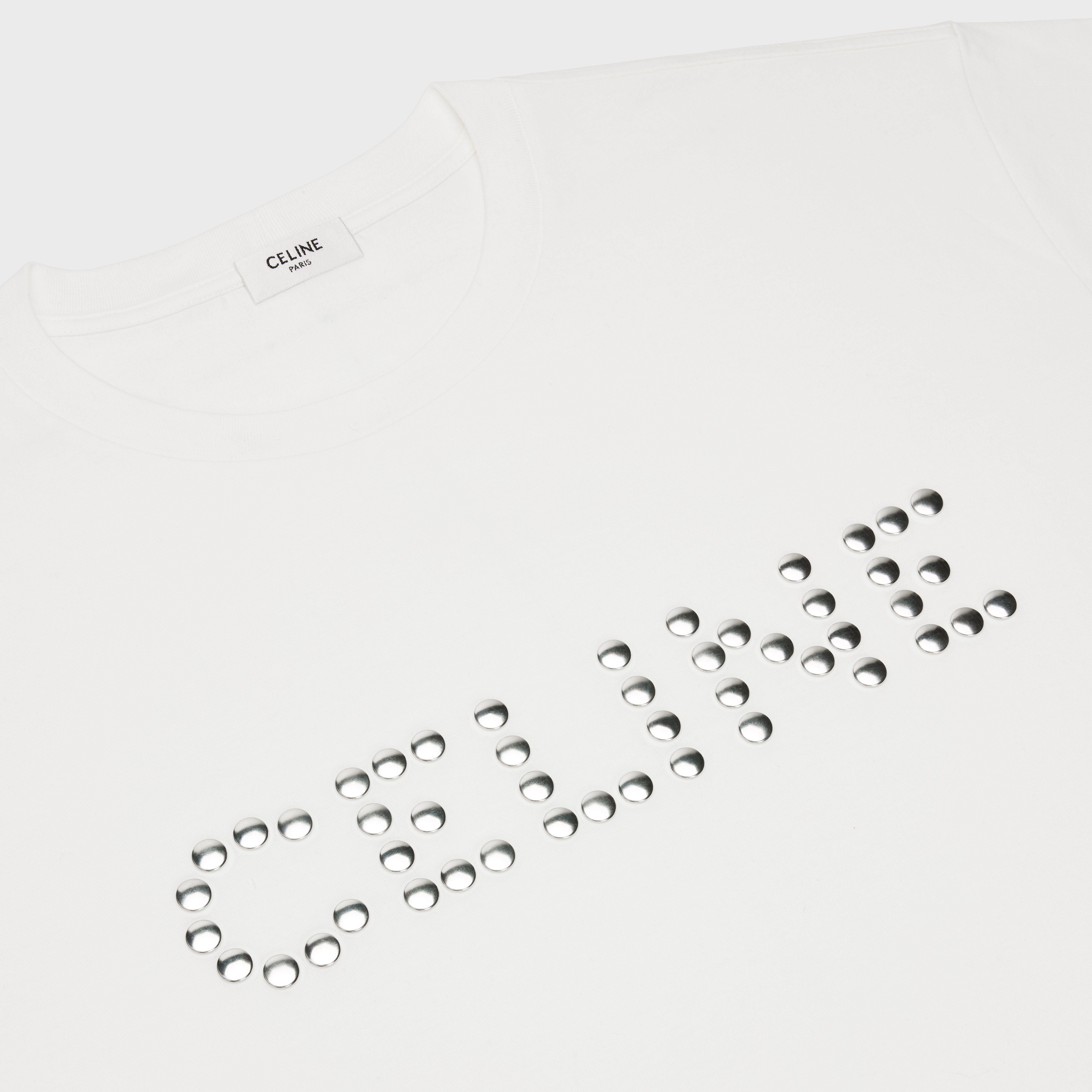 LOOSE CELINE T-SHIRT IN COTTON JERSEY WITH STUDS - 3