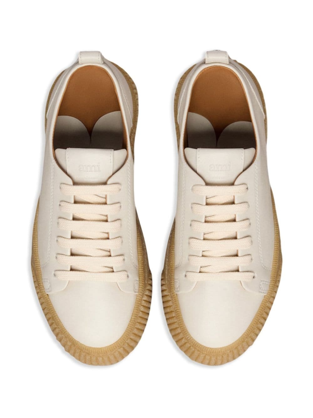 lace-up leather sneakers - 4