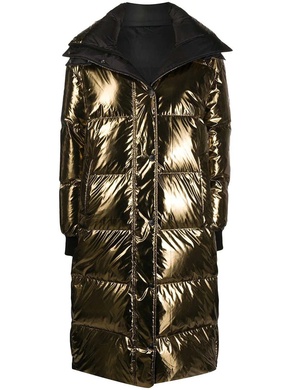 reversible longline metallic puffer coat - 1