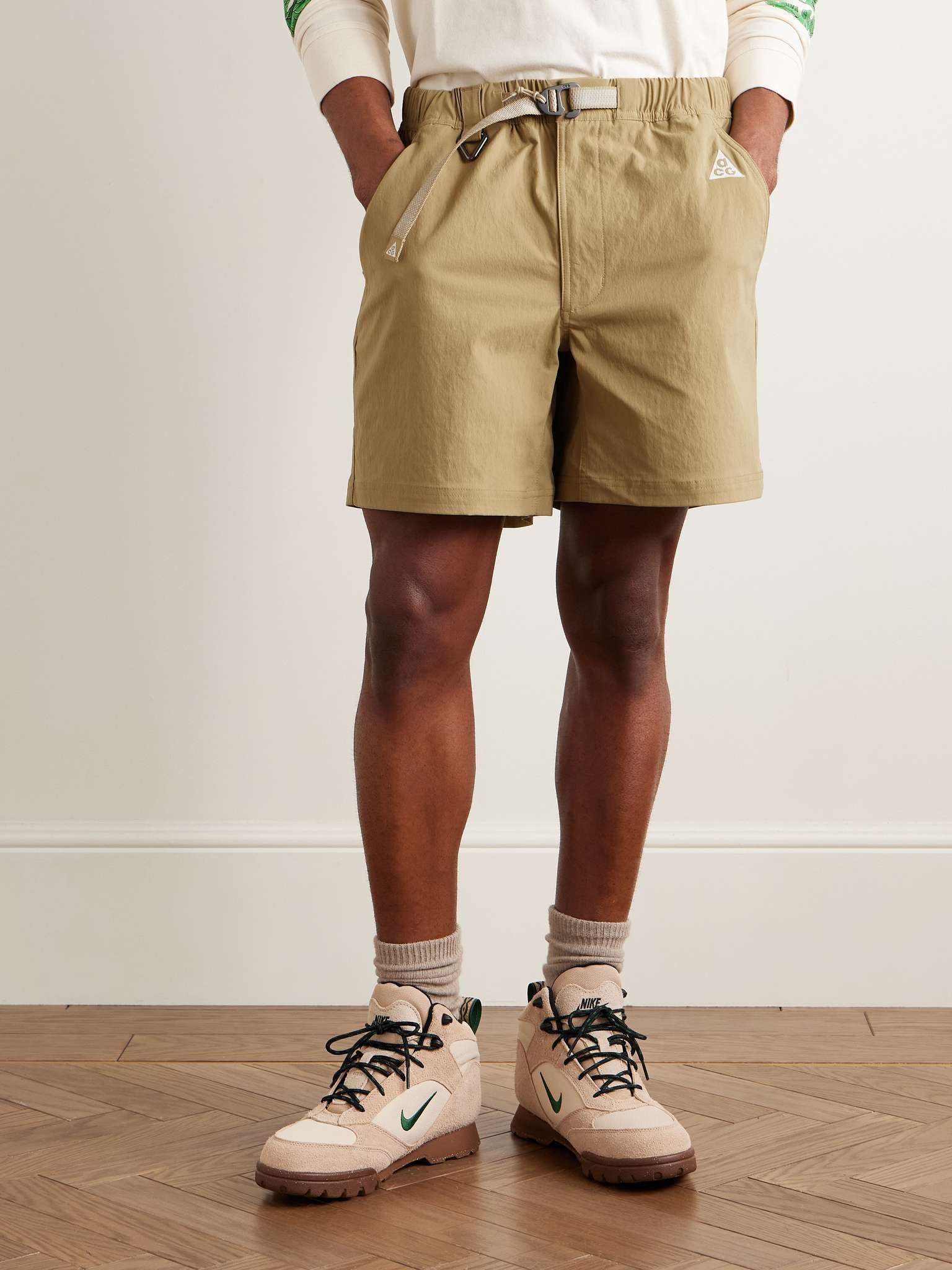 ACG Straight-Leg Belted Logo-Embroidered Shell Shorts - 3