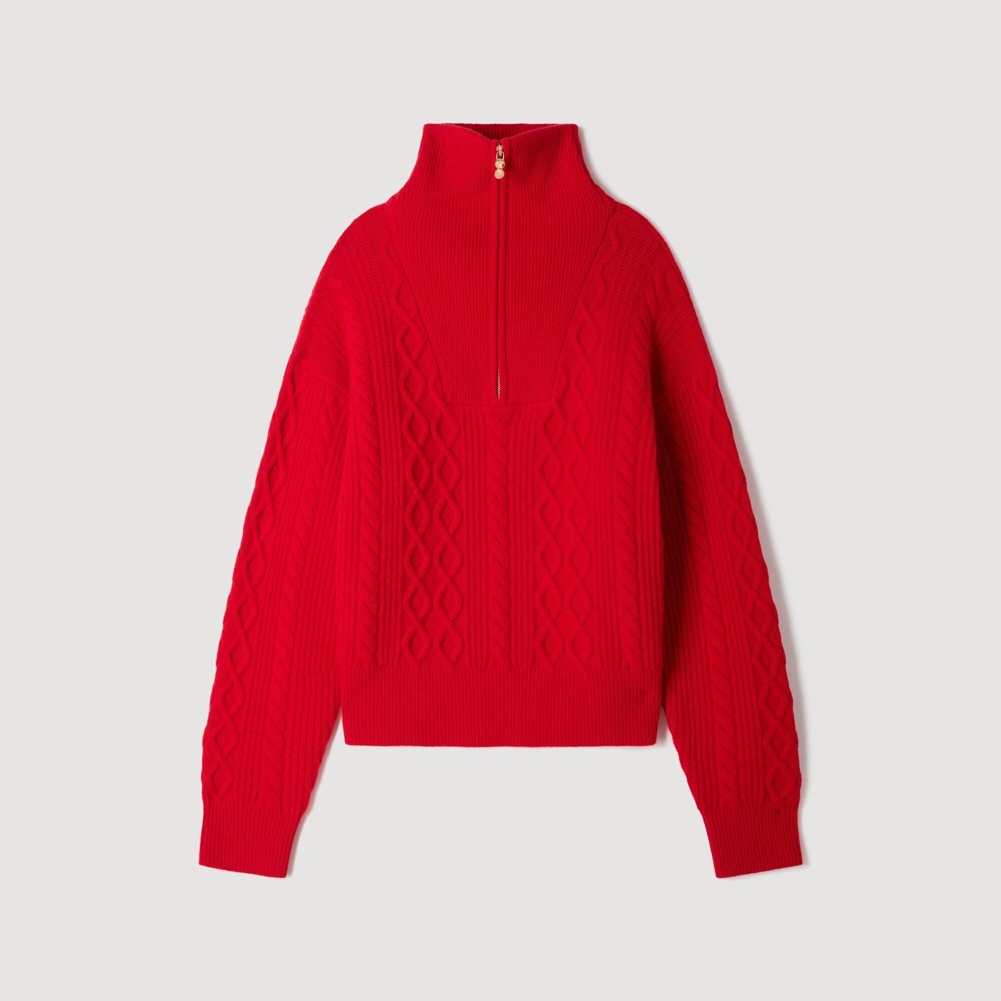 ZIP-NECK KNIT SWEATER - 1