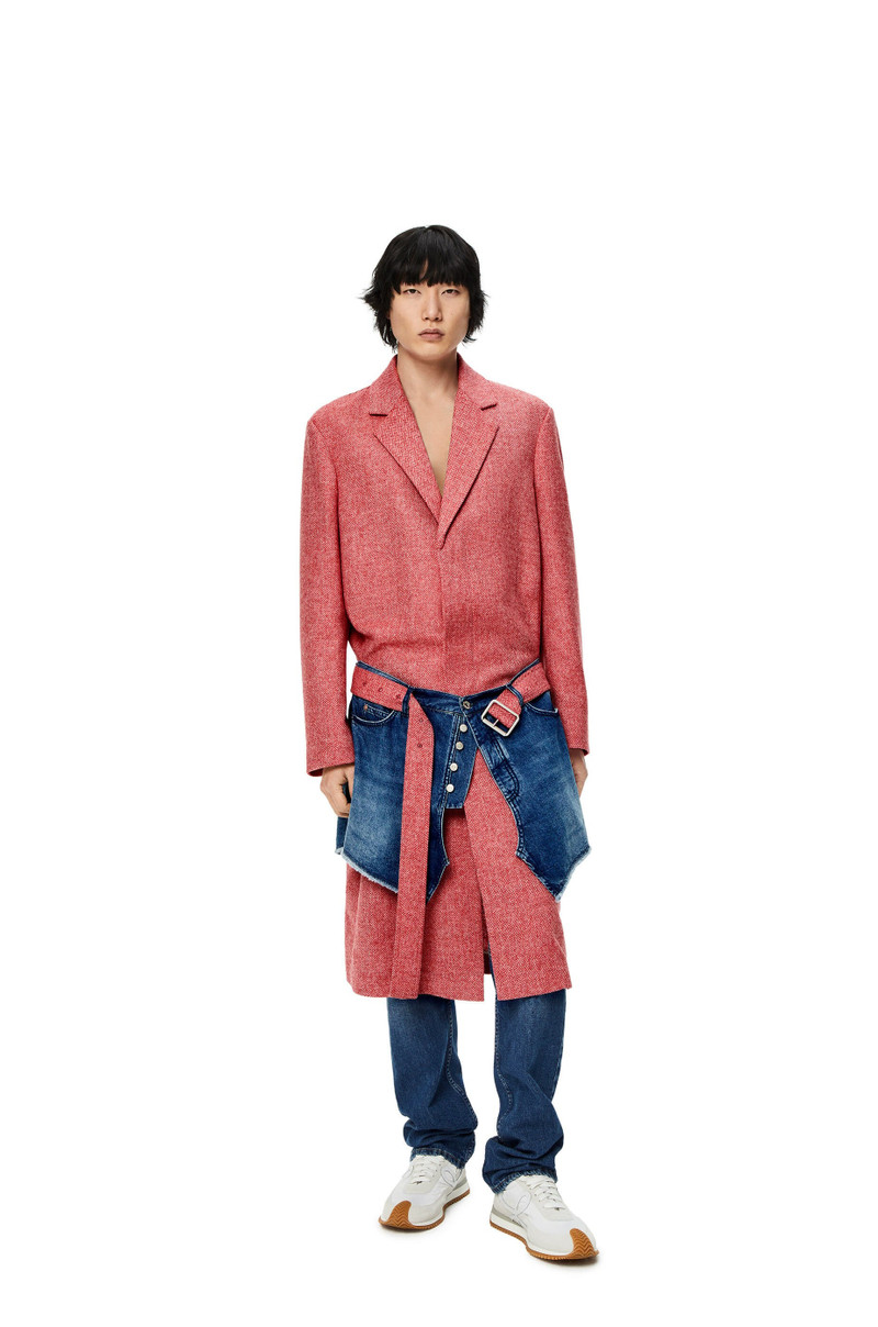 Loewe Layered coat in wool and denim outlook