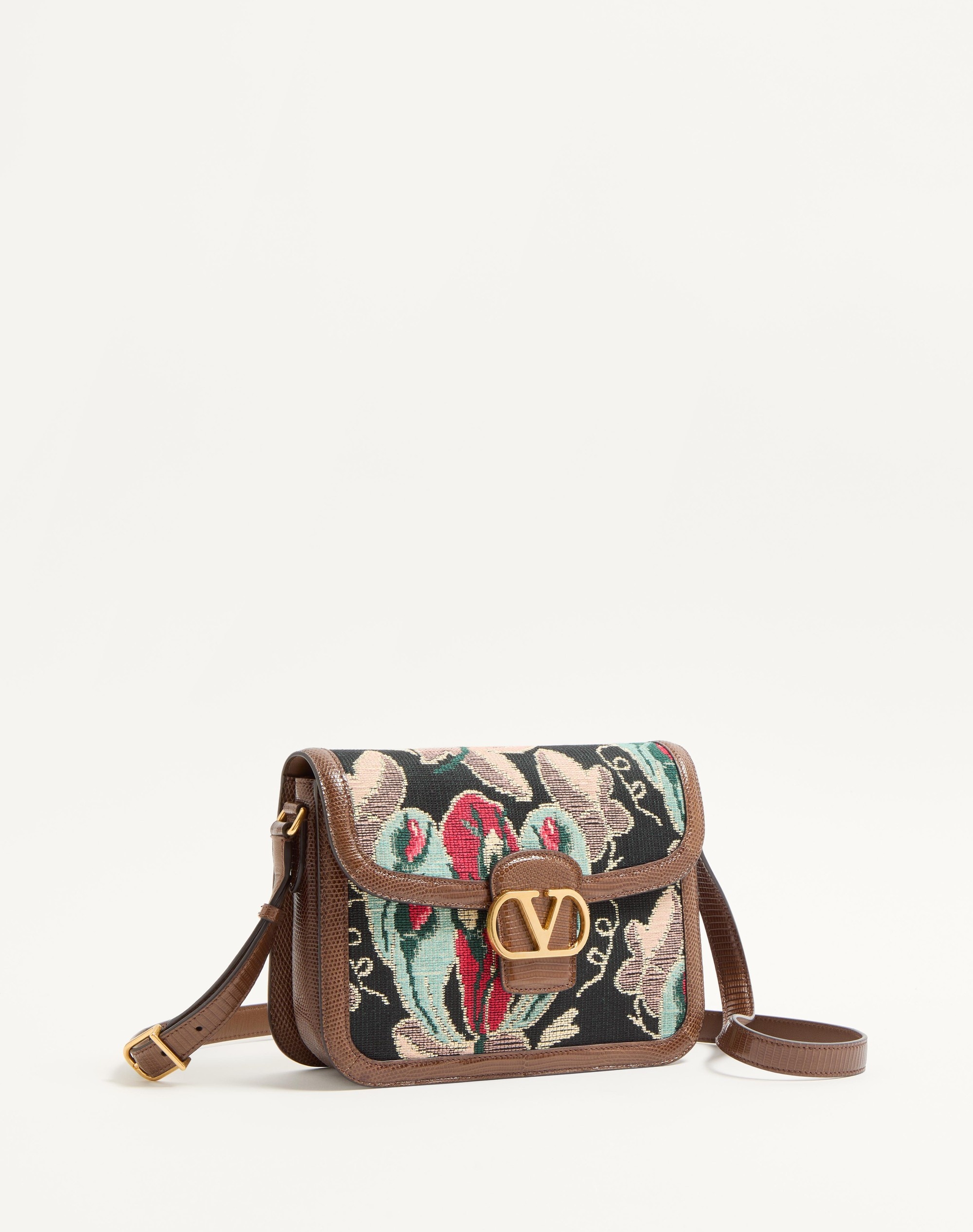 VALENTINO GARAVANI 9TO5 SHOULDER BAG IN JACQUARD AND LIZARD FABRIC - 2