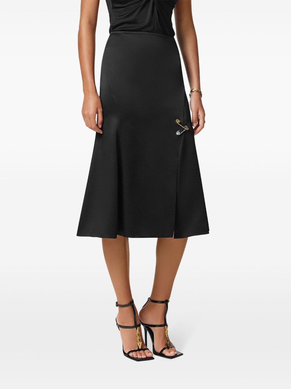 Medusa Safety Pin-detail midi skirt - 3