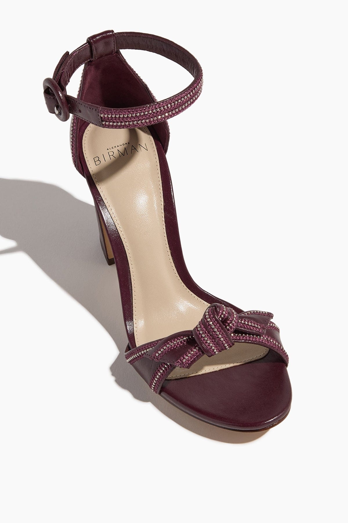 Clarita Metal Embroidery Heel in Cherry Lacquer - 4