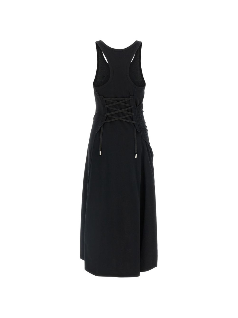 Alexander McQueen corset logo-embroidery dress outlook