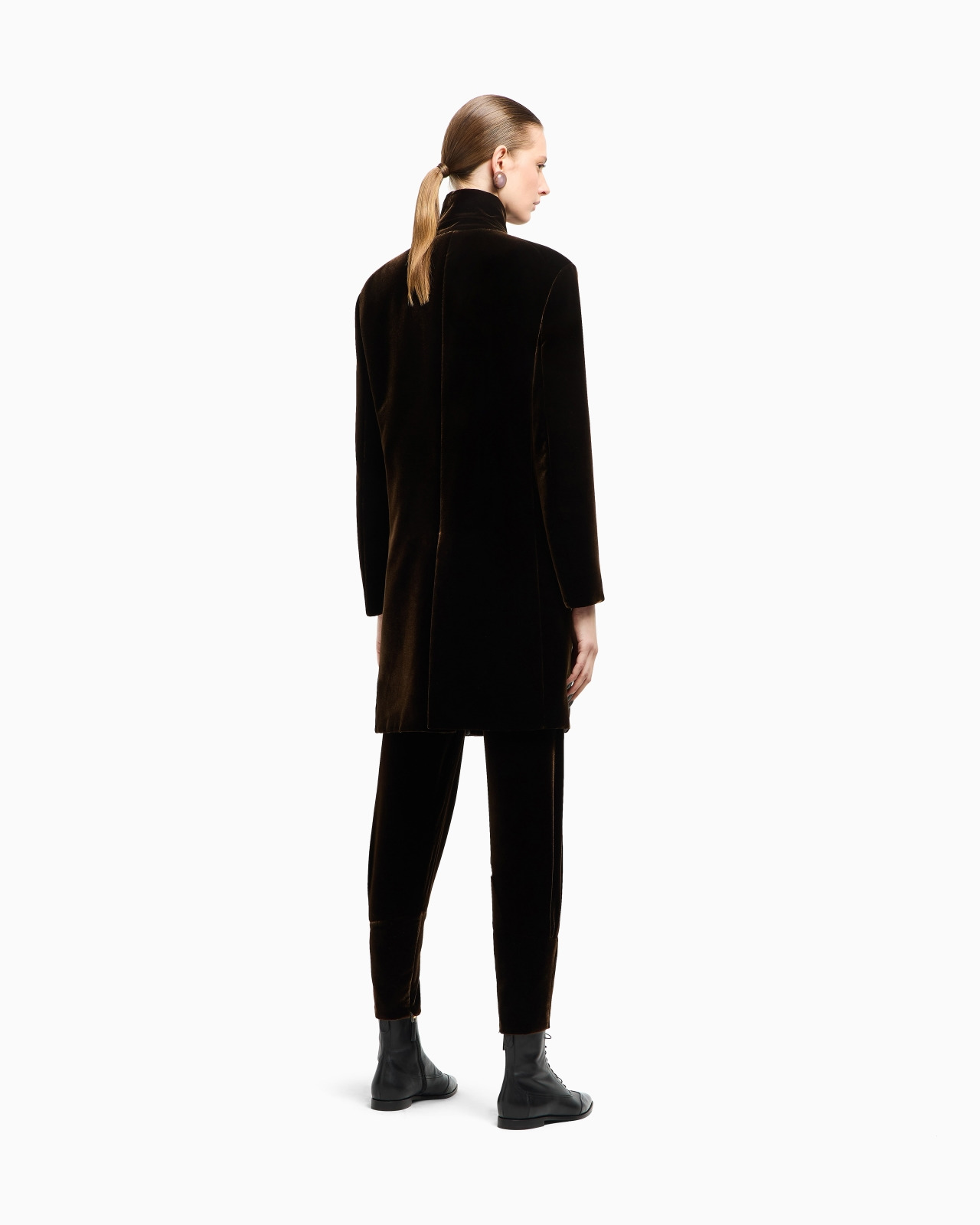 DOUBLE-BREASTED VELVET COAT - 3