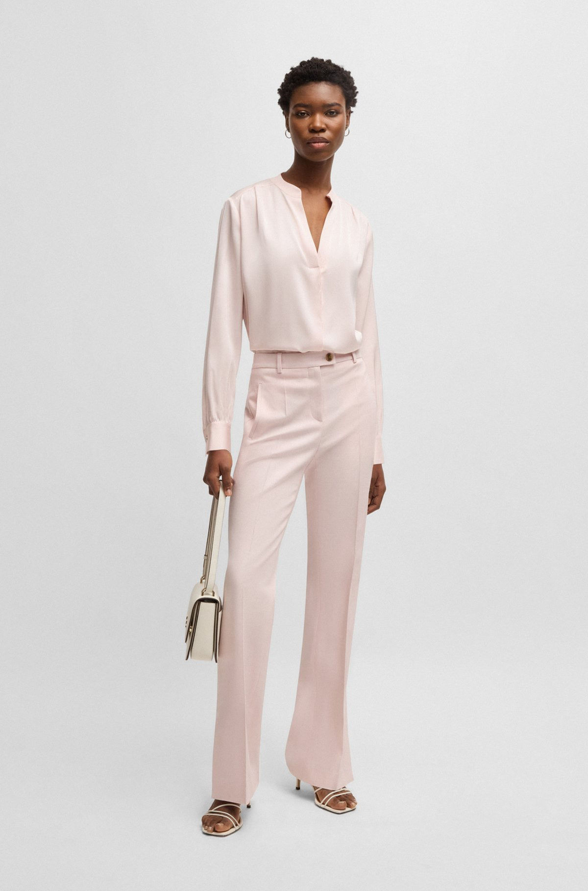 REGULAR-FIT BLOUSE IN STRETCH SILK - 3