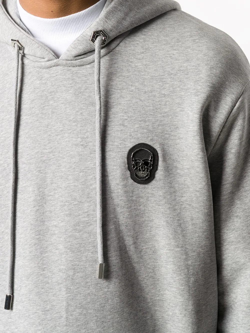 skull-patch drawstring hoodie - 5