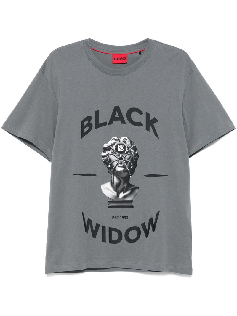 spider-print cotton T-shirt 1