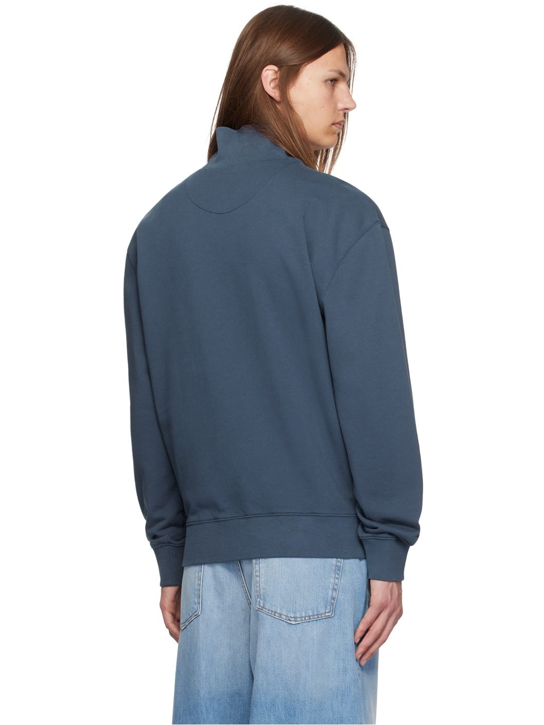 Blue Fox Head Half-Zip Sweatshirt - 3