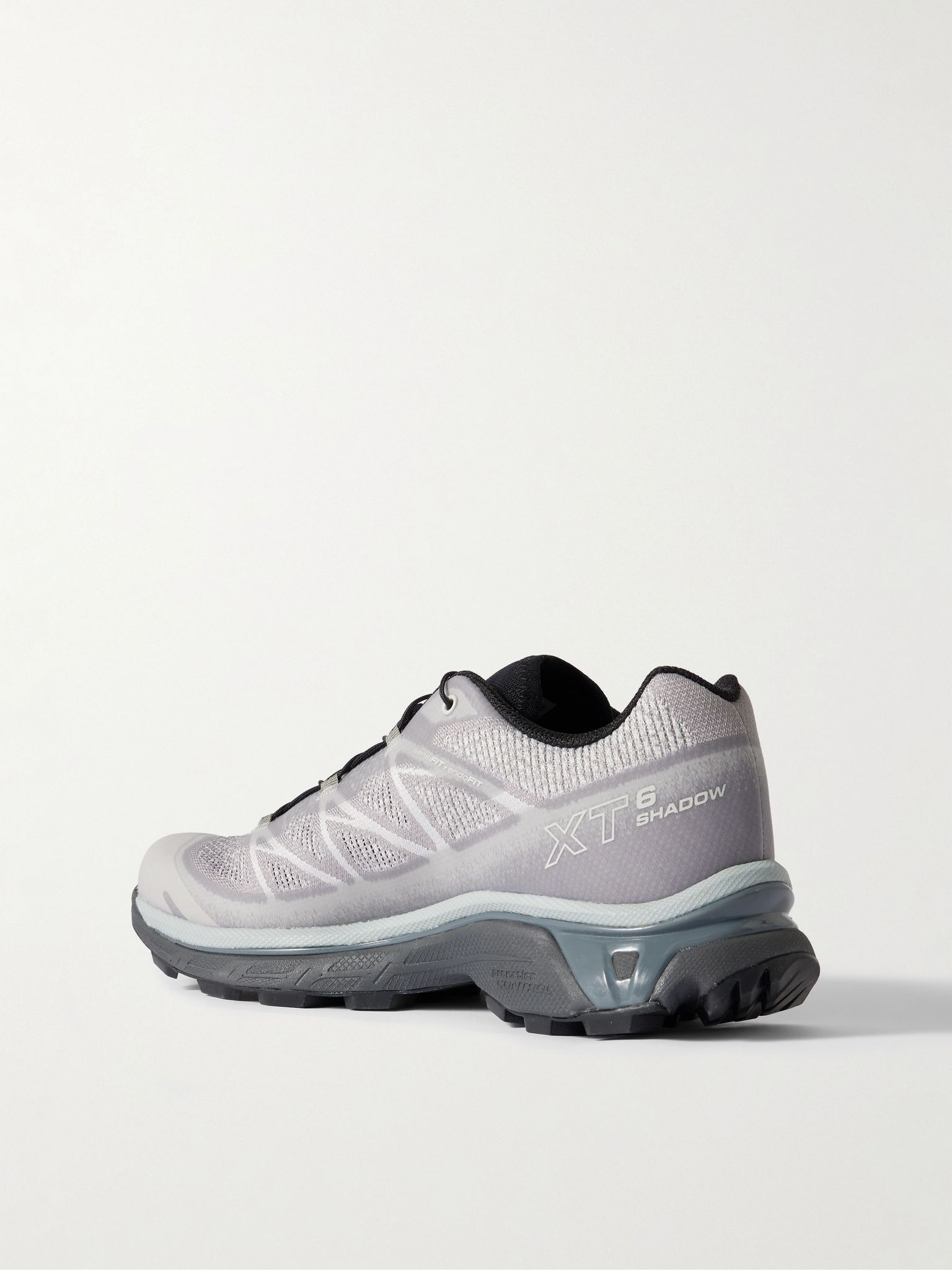 XT-6 Shadow Rubber-Trimmed Mesh-Jacquard Sneakers Gray - 4