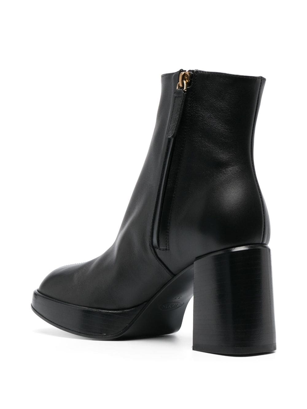 80mm square-toe leather boots - 3