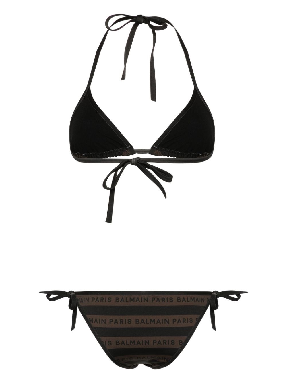 logo-print striped bikini - 2