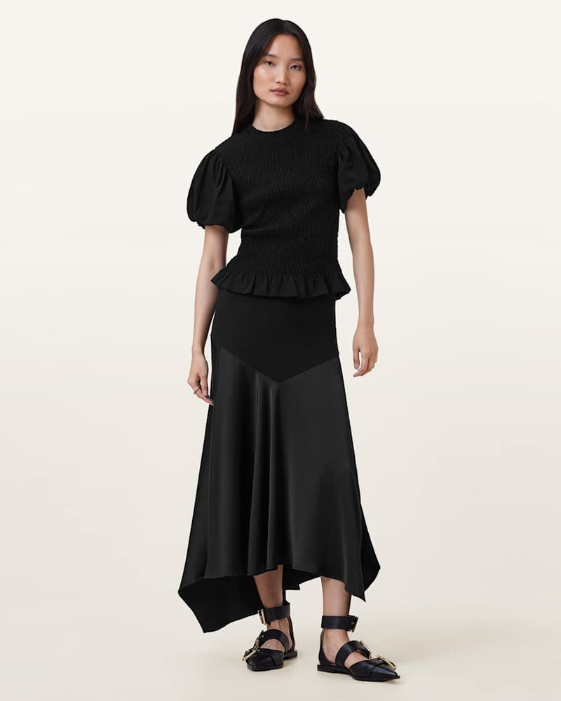 PIA SATIN ASYMMETRIC MAXI SKIRT 5