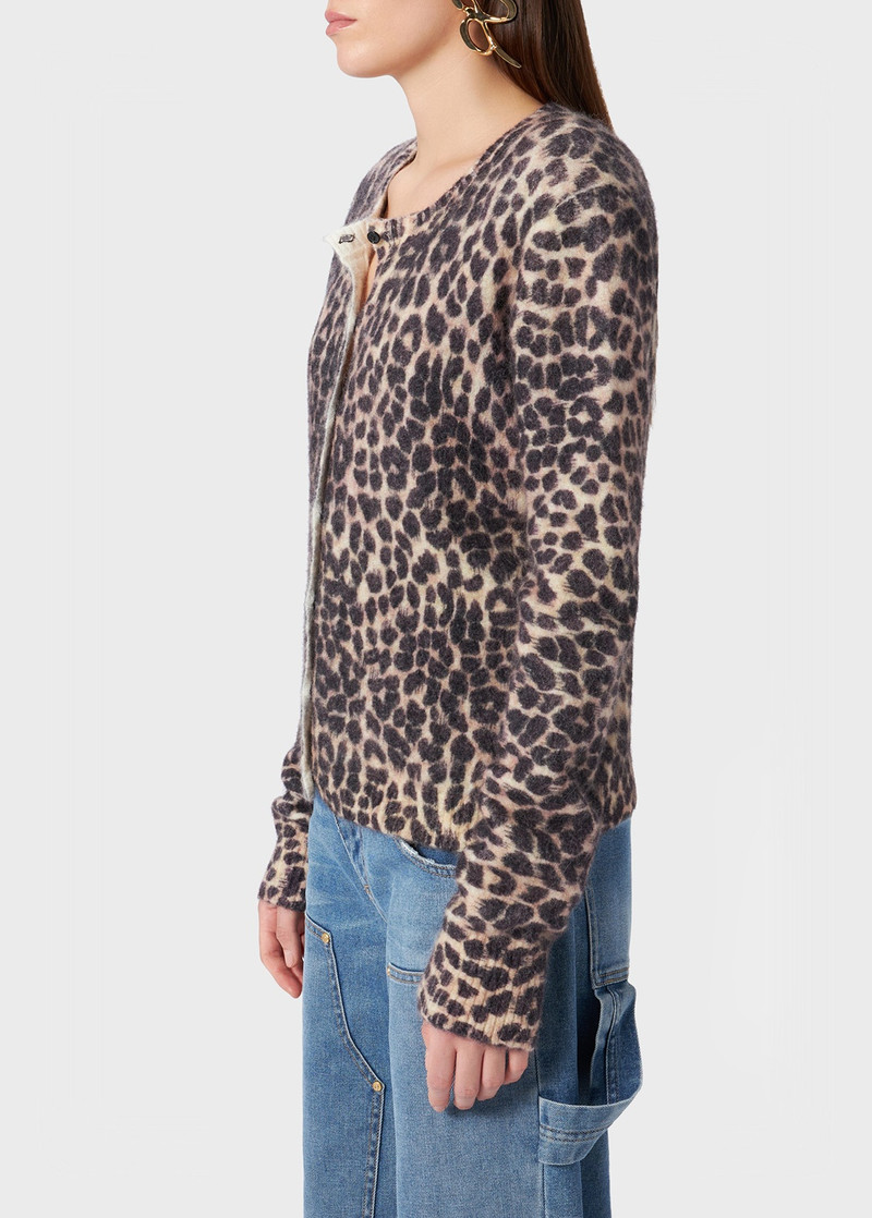ALPACA BLEND CARDIGAN WITH LEO PRINT 5