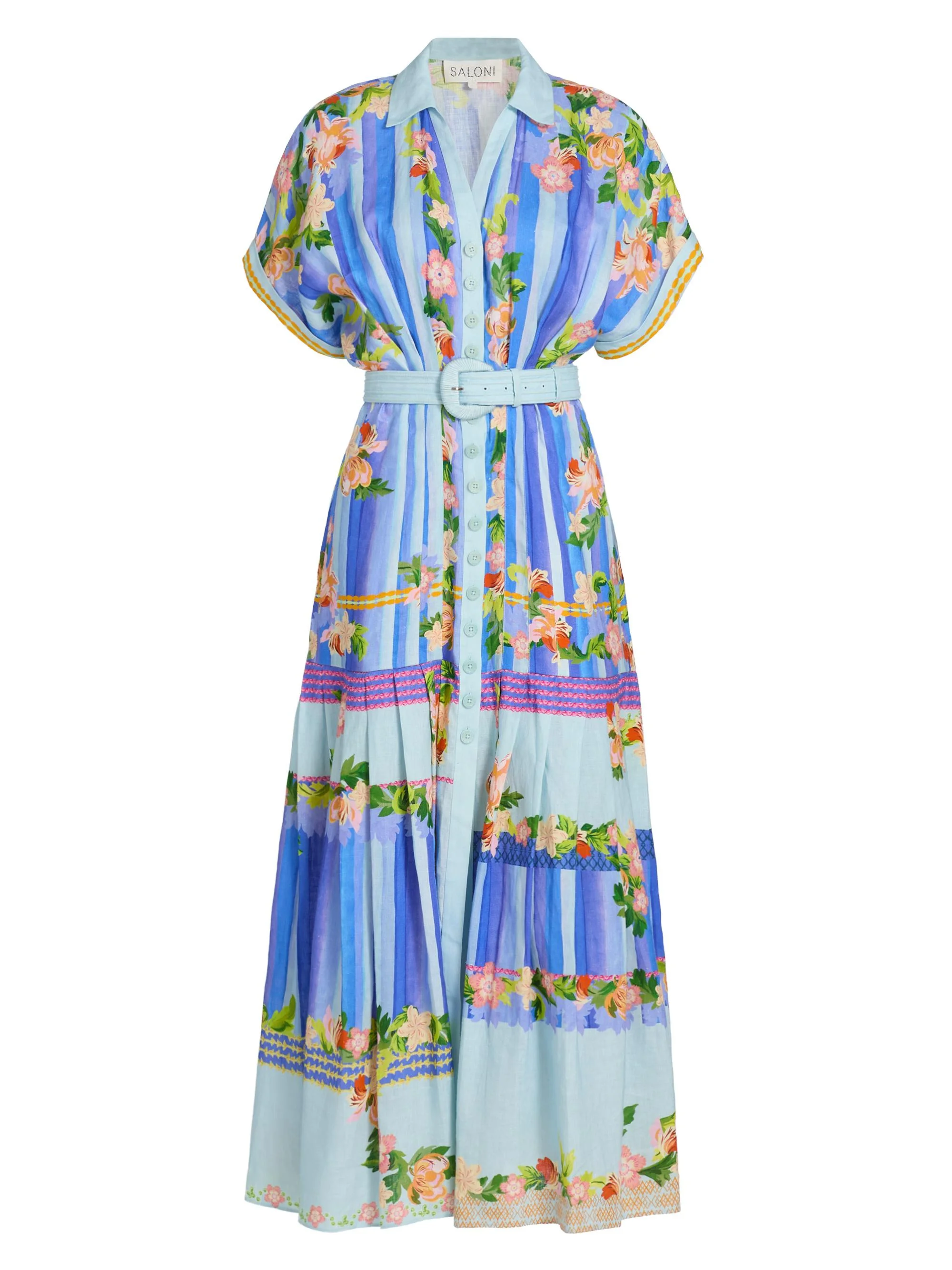 Women's Riya-B Linen Printed Shirtdress - Floral River - 1