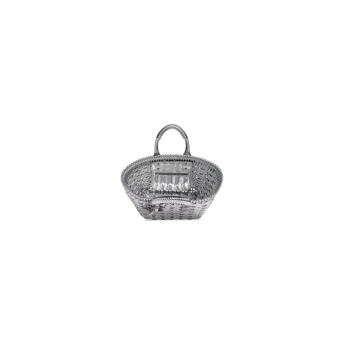 Women's Bistro Xs Basket With Strap In Mirror Fabric in Silver - 5