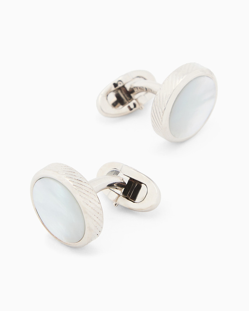 GIORGIO ARMANI MOTHER-OF-PEARL AND STERLING SILVER CUFFLINKS outlook