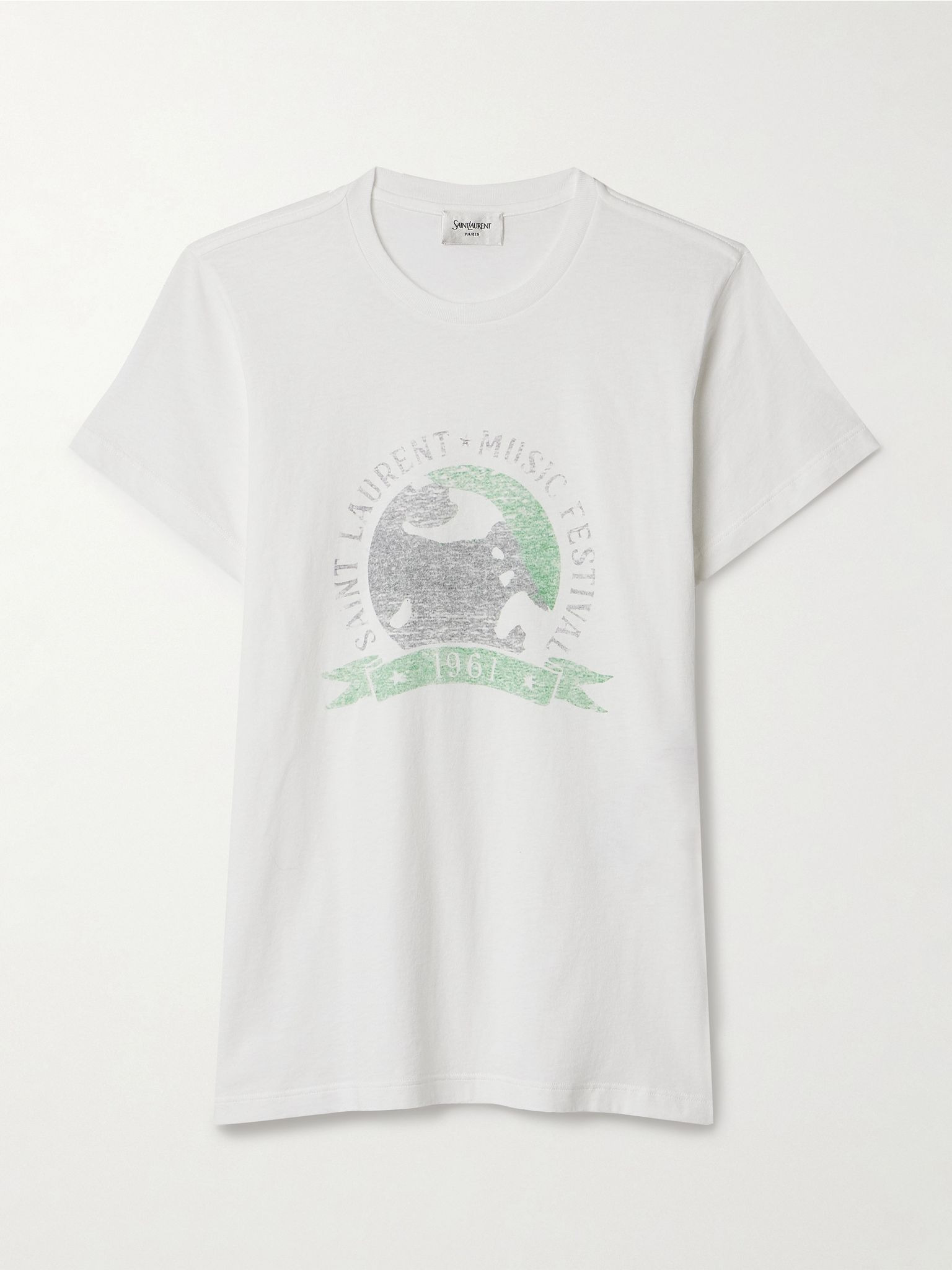 Printed cotton-jersey T-shirt White - 1