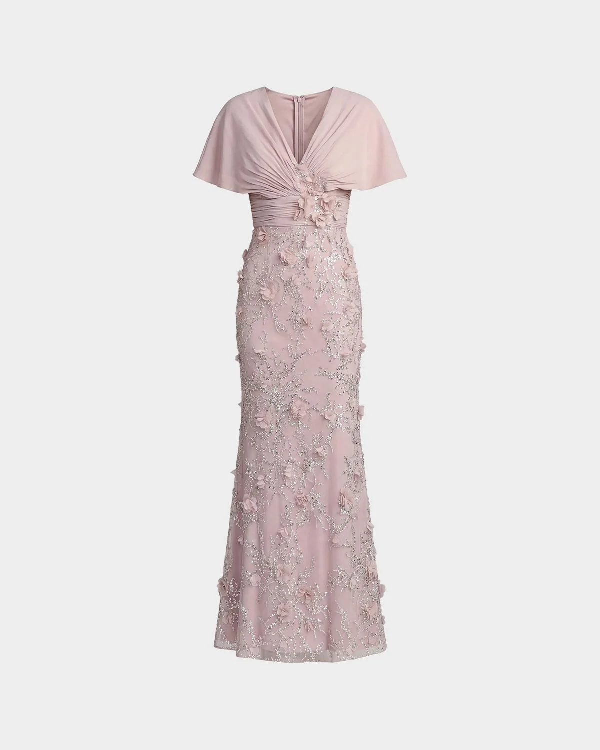 3D Mini Rosette Column Gown - 1