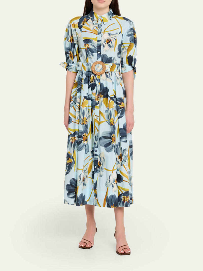 Cara Cara Caro Printed Short-Sleeve Midi Dress outlook