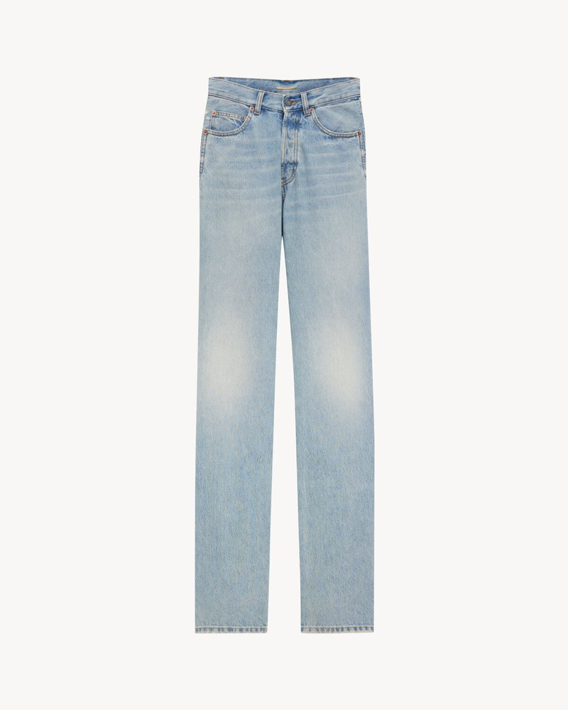 V-WAIST LONG BAGGY JEANS IN MICHIGAN BLUE DENIM - 1
