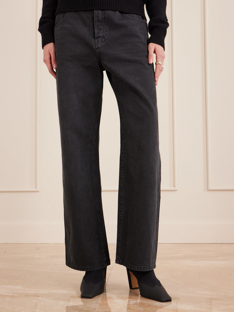 KHAITE Nevada Leather-trimmed Stretch-knit Ankle Boots outlook