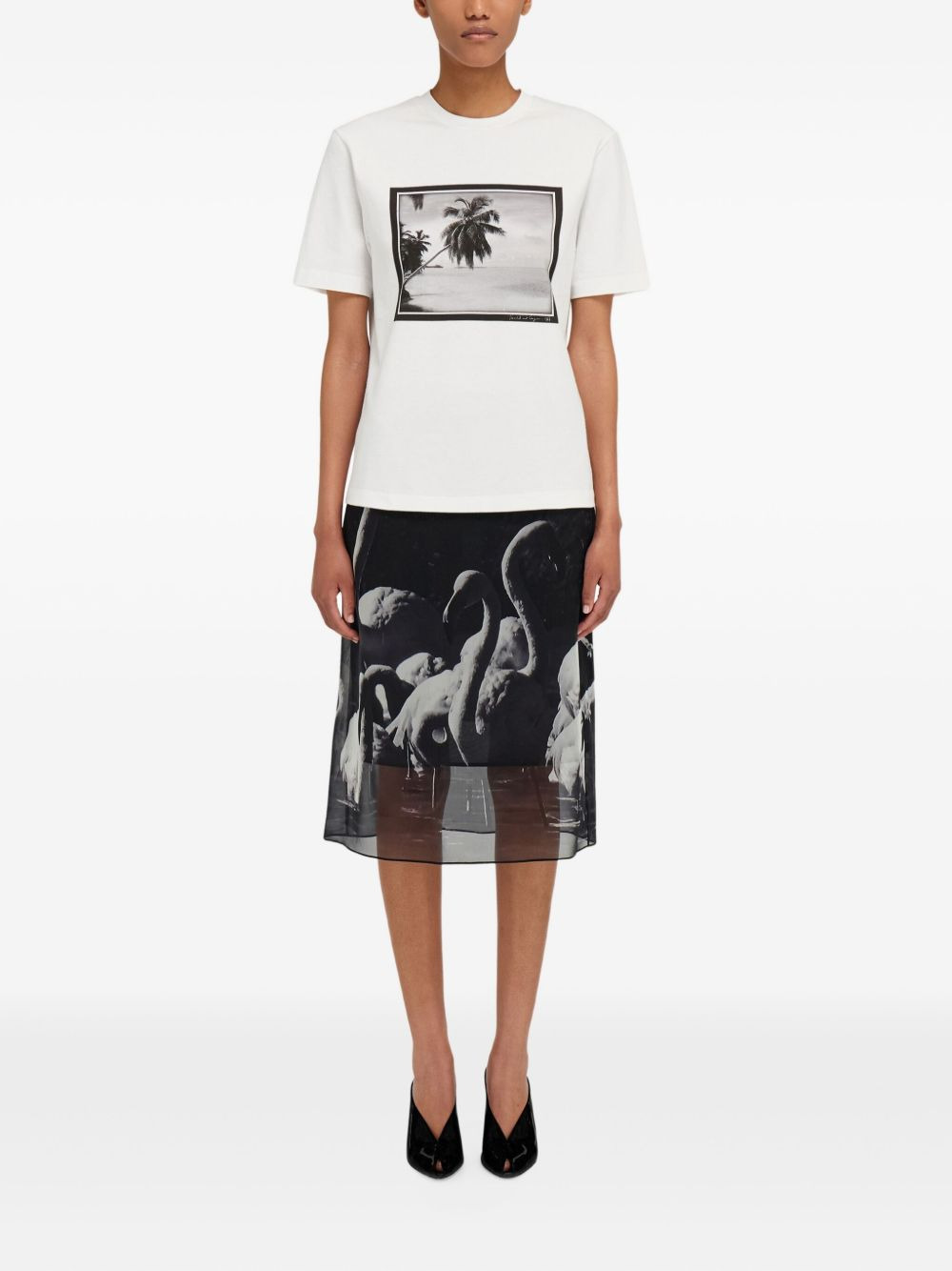 palm-tree print T-shirt - 2