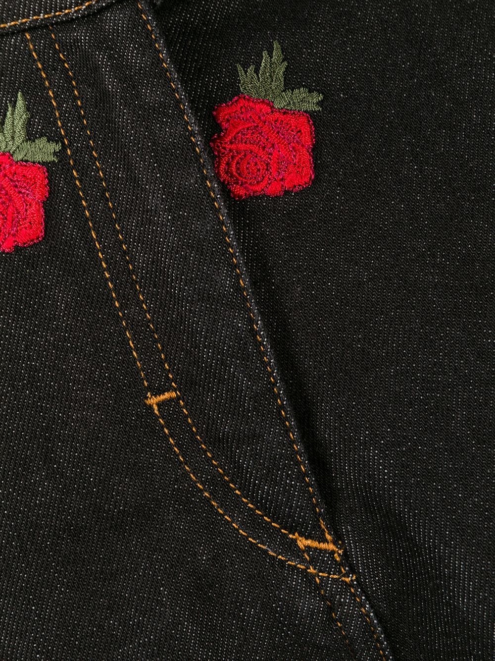 rose-embroidered shorts - 6