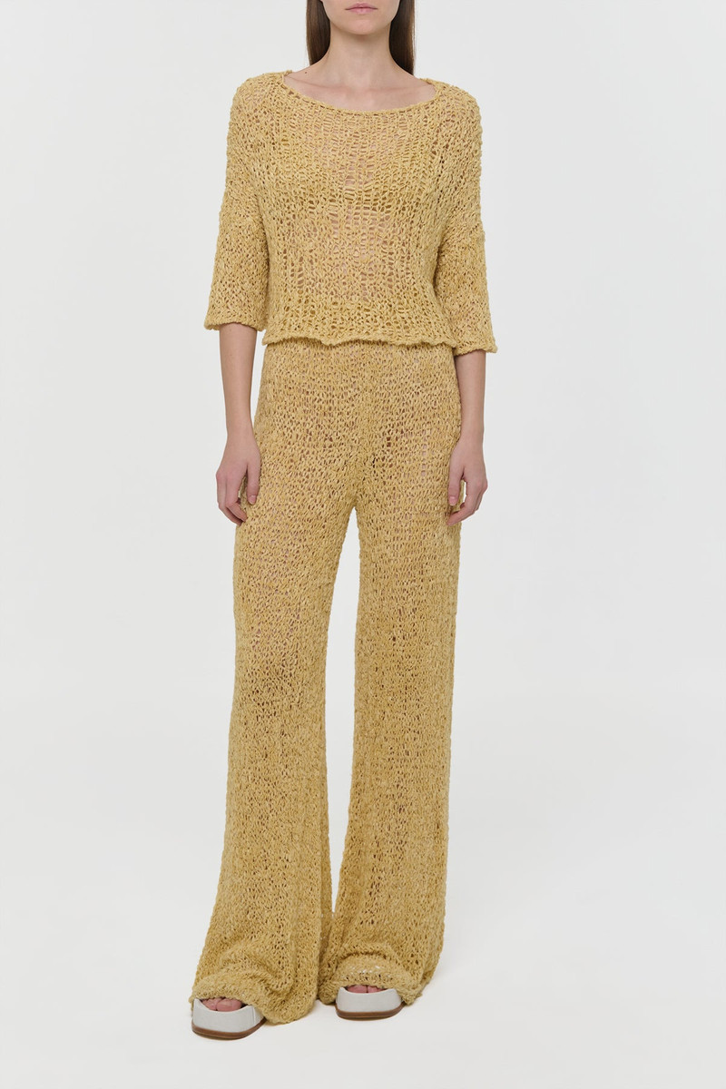 Oriel Knit Pant in Hay Silk Cashmere Linen 4