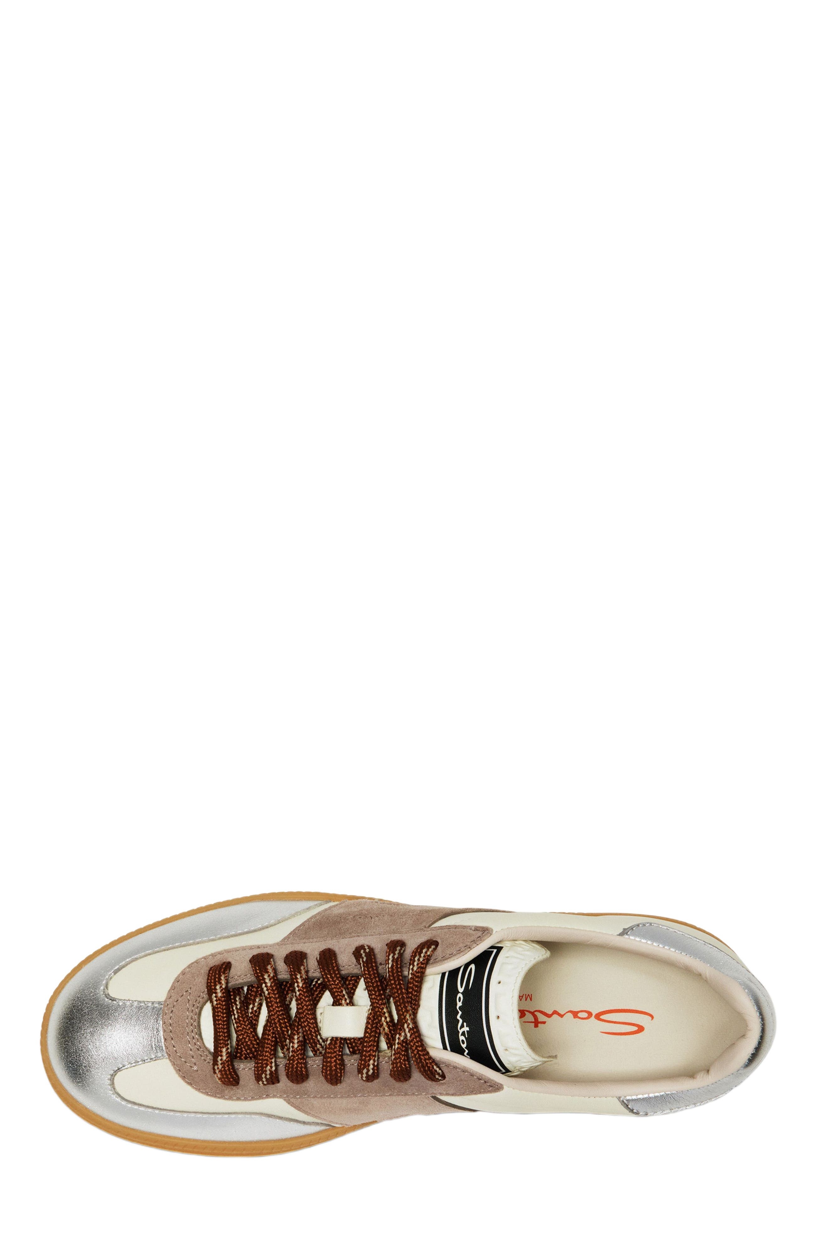Santoni Women's leather and suede DBS Oly sneaker in Natural at Nordstrom - 2