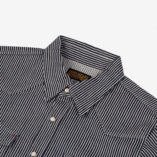 IHSH-07-IND 12oz Hickory Stripe Western Shirt Indigo - 2