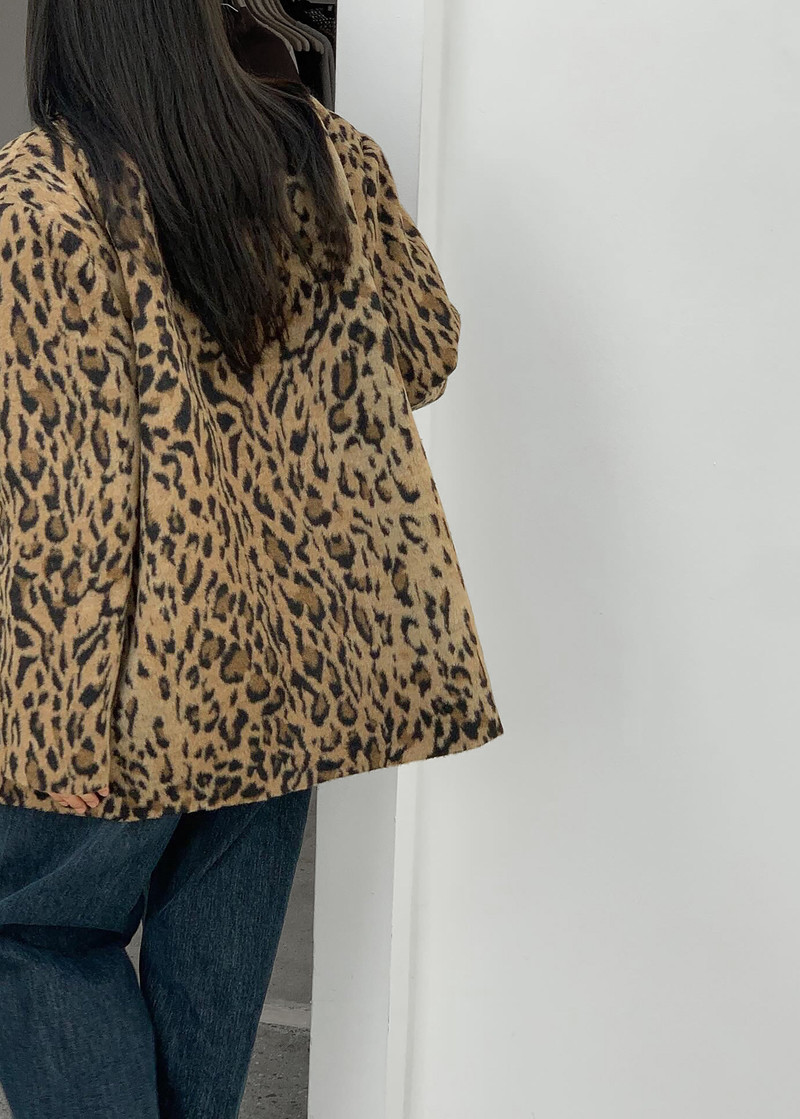 Evolene Boxy Jacket - Leopard Brown 9