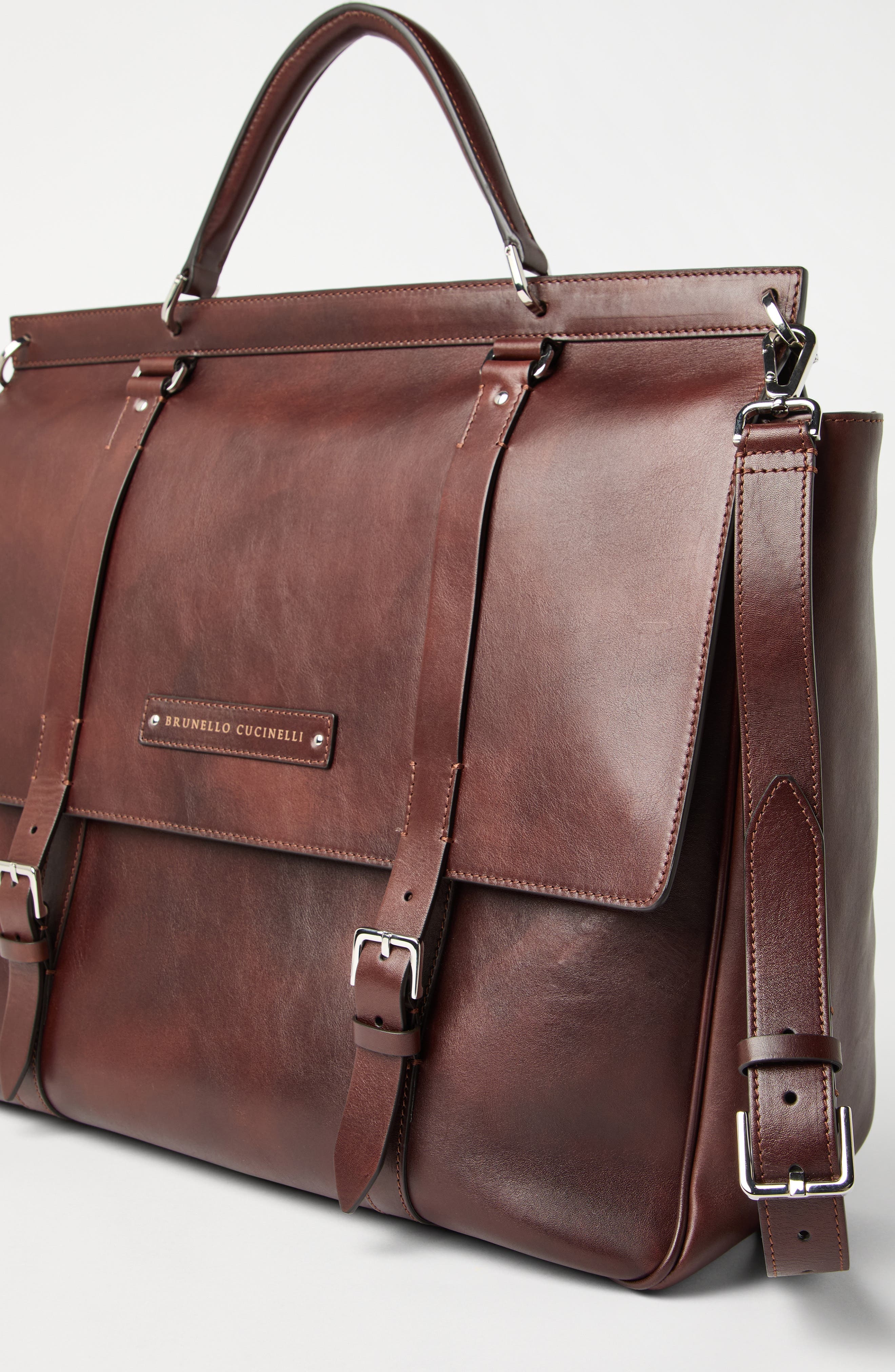 Brunello Cucinelli Calfskin briefcase in Burgundy at Nordstrom - 4