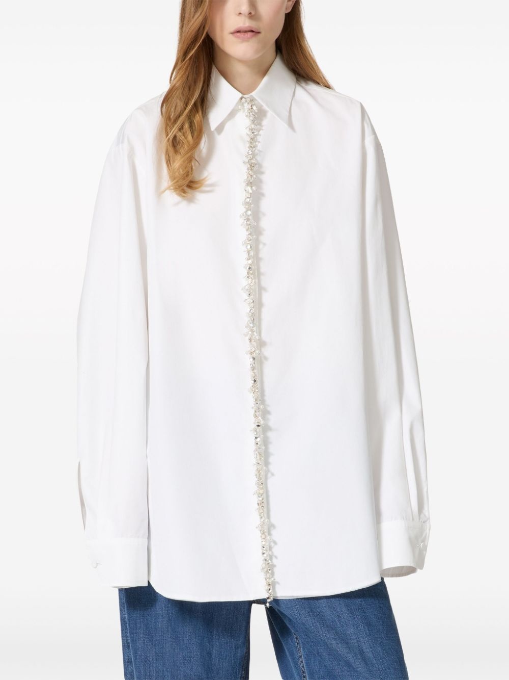 crystal-embellished silk shirt - 3