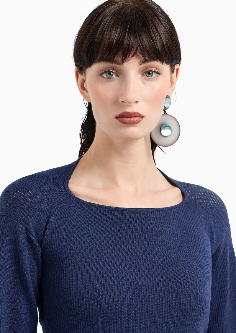 Ribbed viscose-and-wool jumper 5