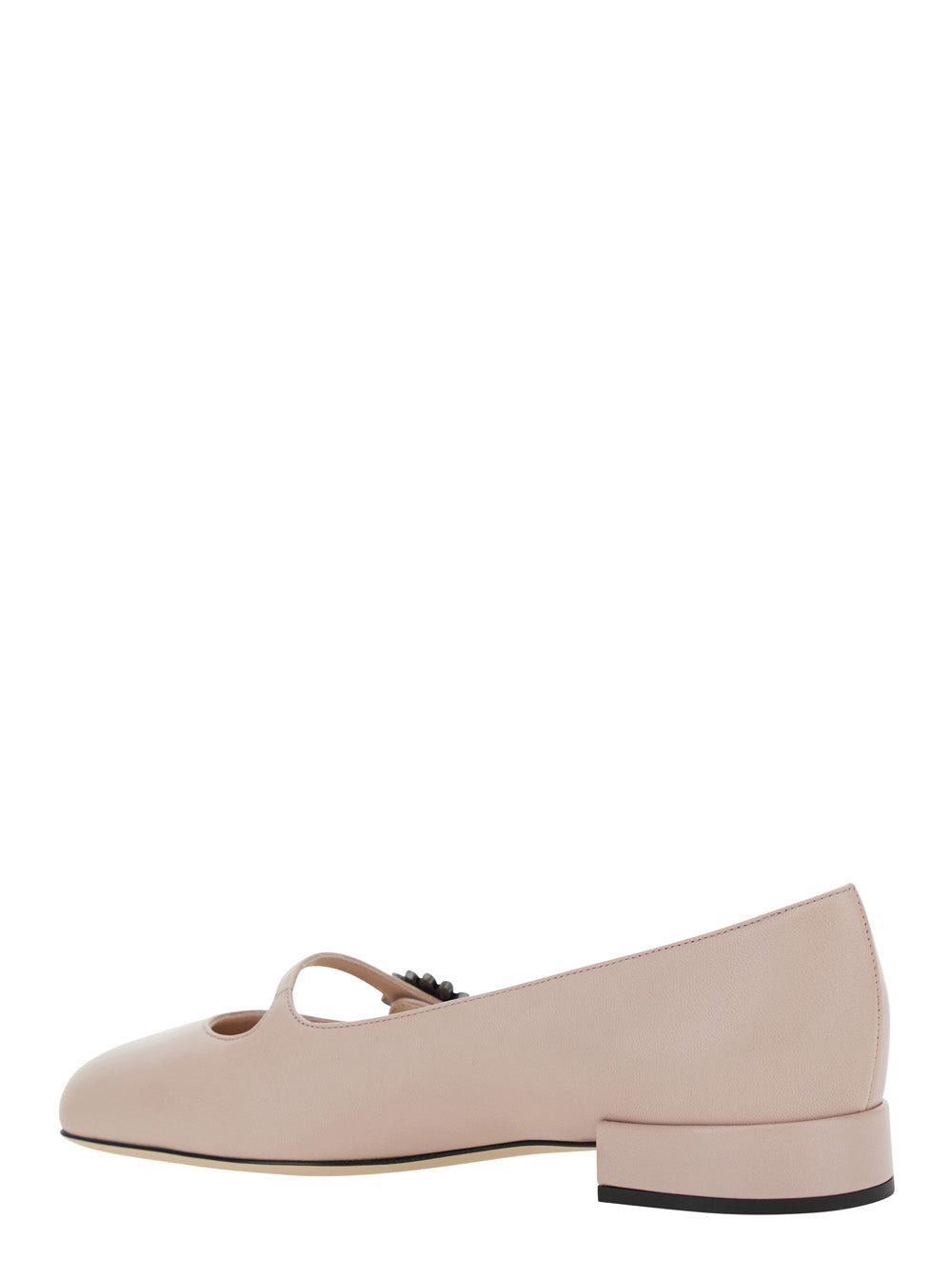 Valentino Garavani Women 'Preshoes' Pink Ballerinas With Decorative Plate And Low Laminated Heel In  - 3