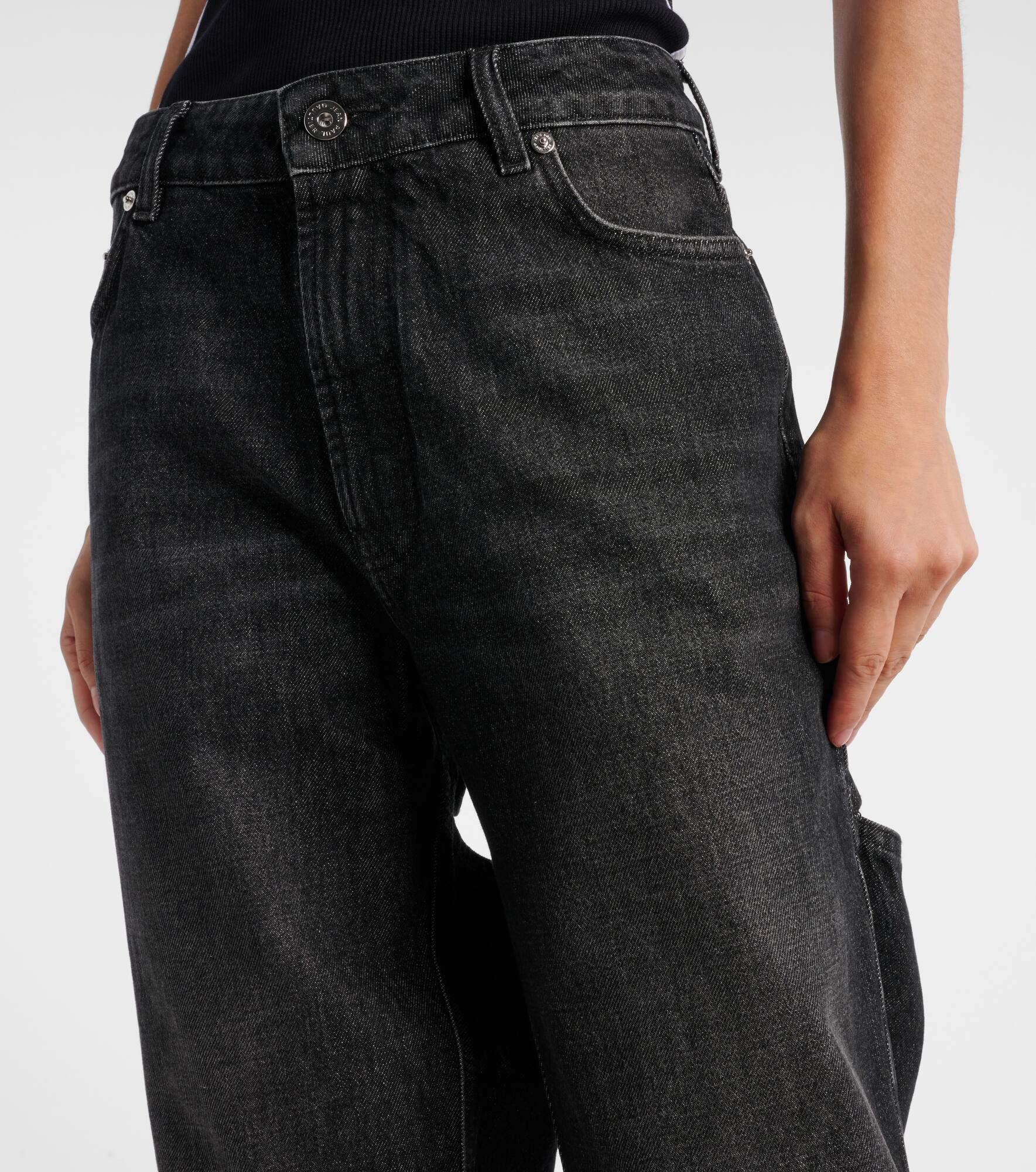 Cutout high-rise wide-leg jeans - 4