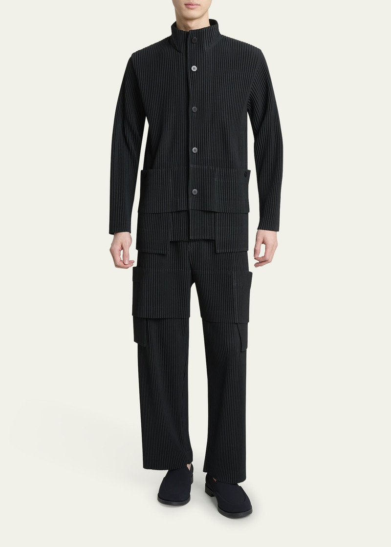 ISSEY MIYAKE Men's Multi-Pocket Pleated Button-Down Shirt outlook