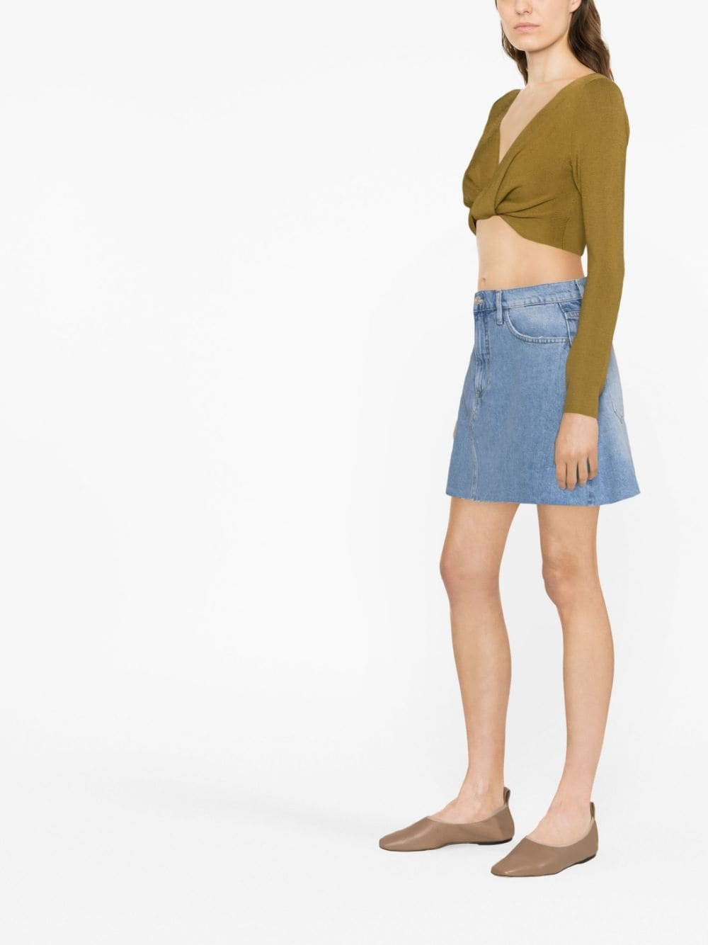 A-line short denim skirt - 3