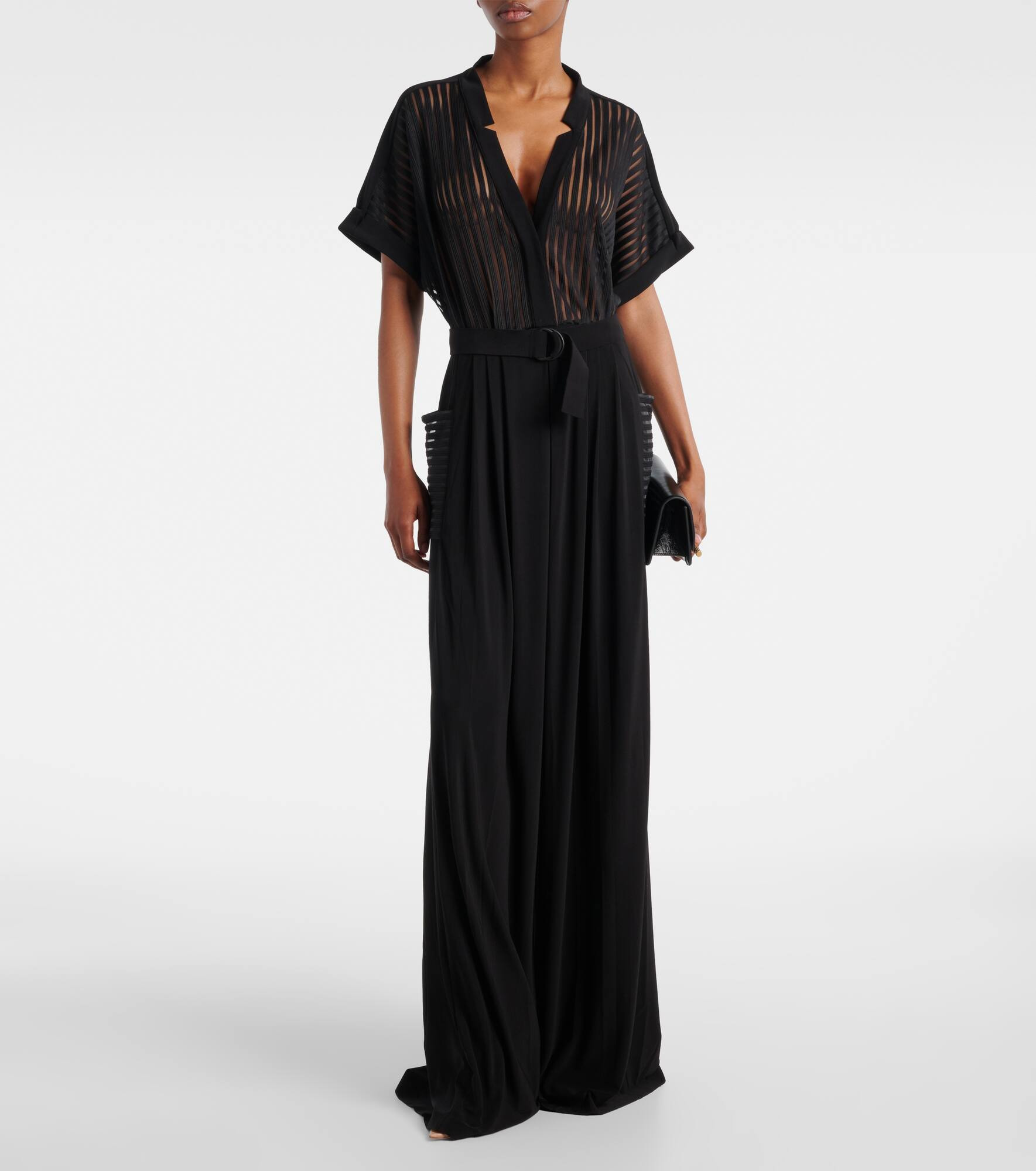 Geralyn striped semi-sheer jumpsuit - 2