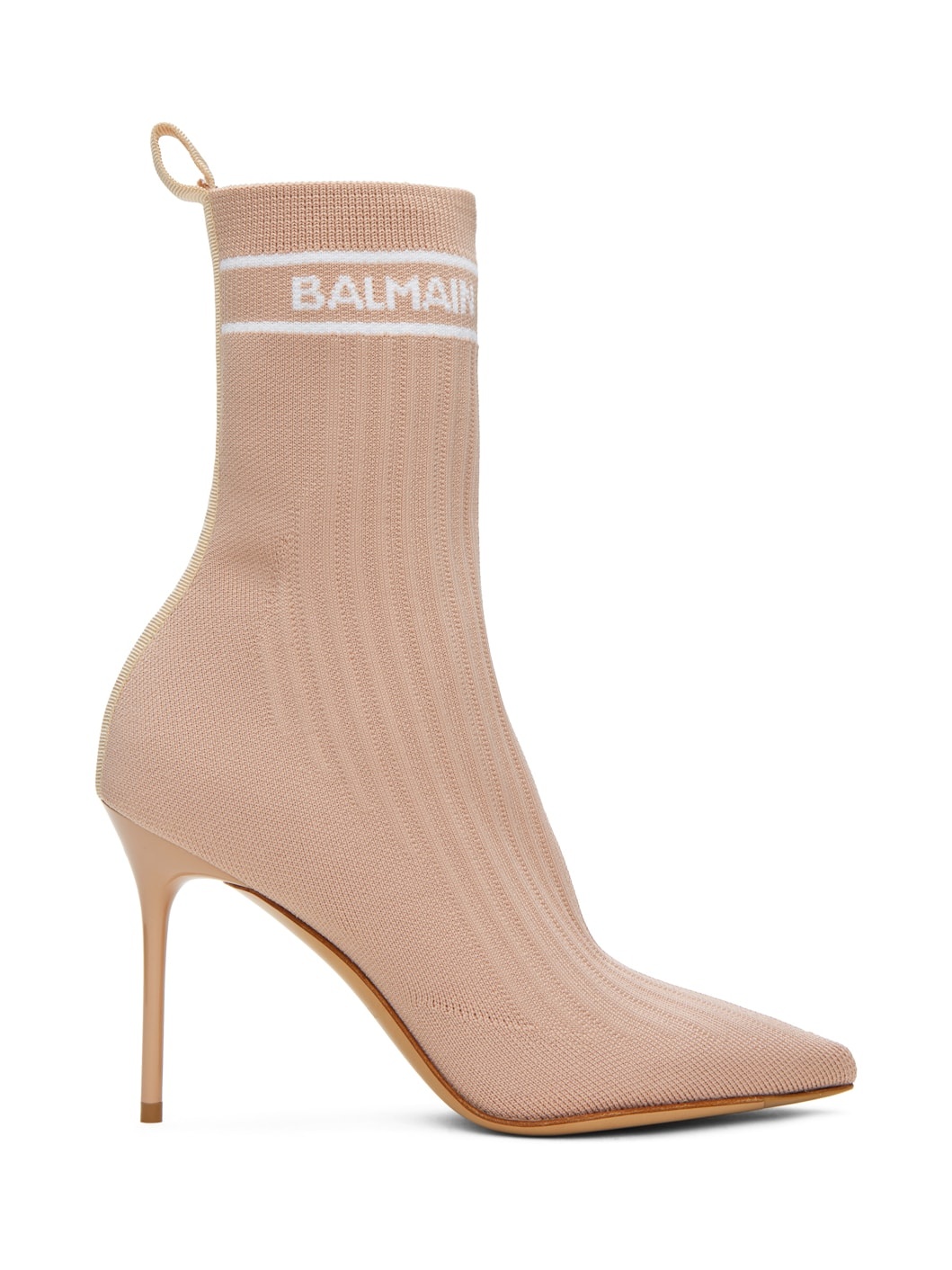 Pink Stretch Knit Skye Ankle Boots - 1