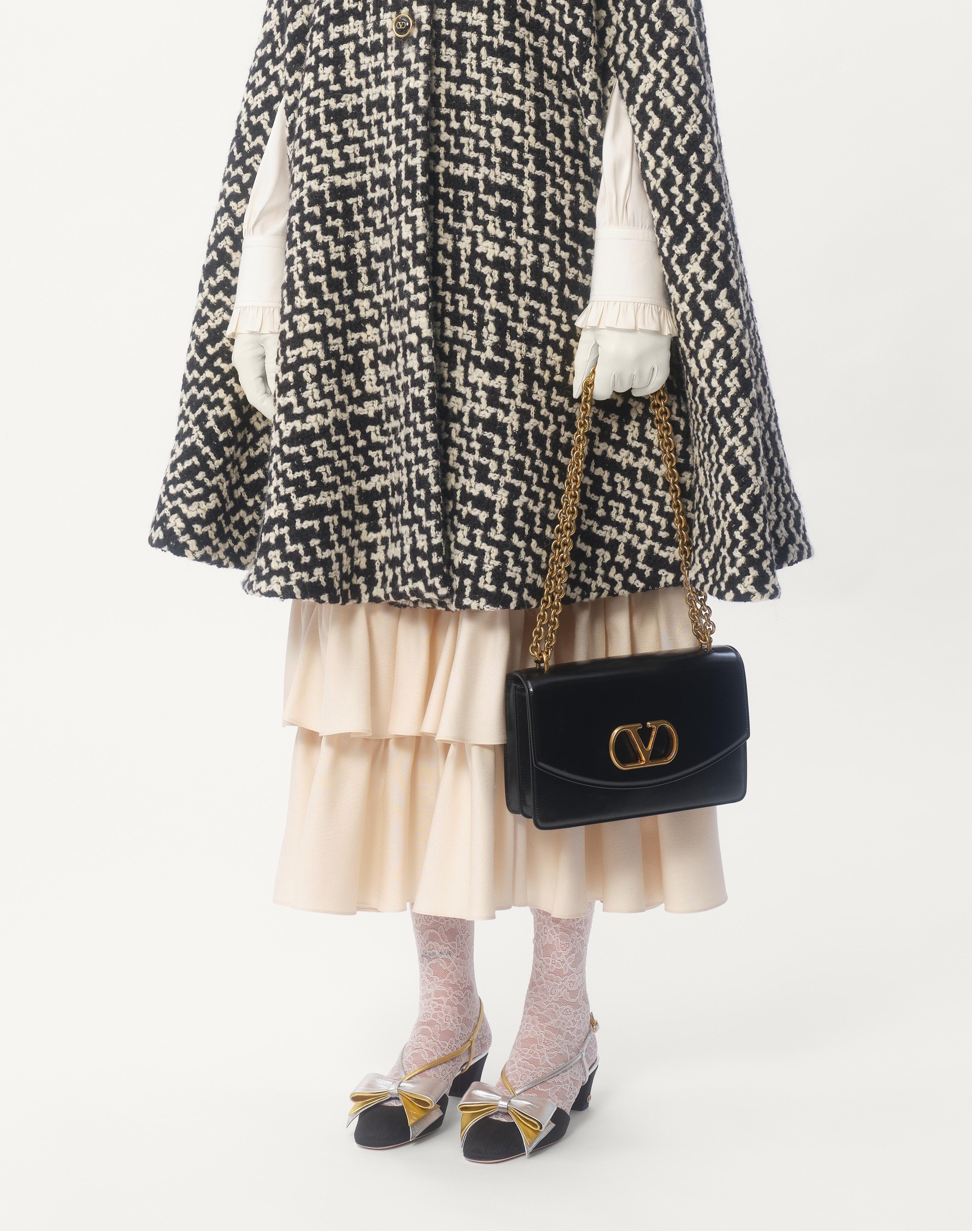 GEOMETRIC TWEED CAPE - 3