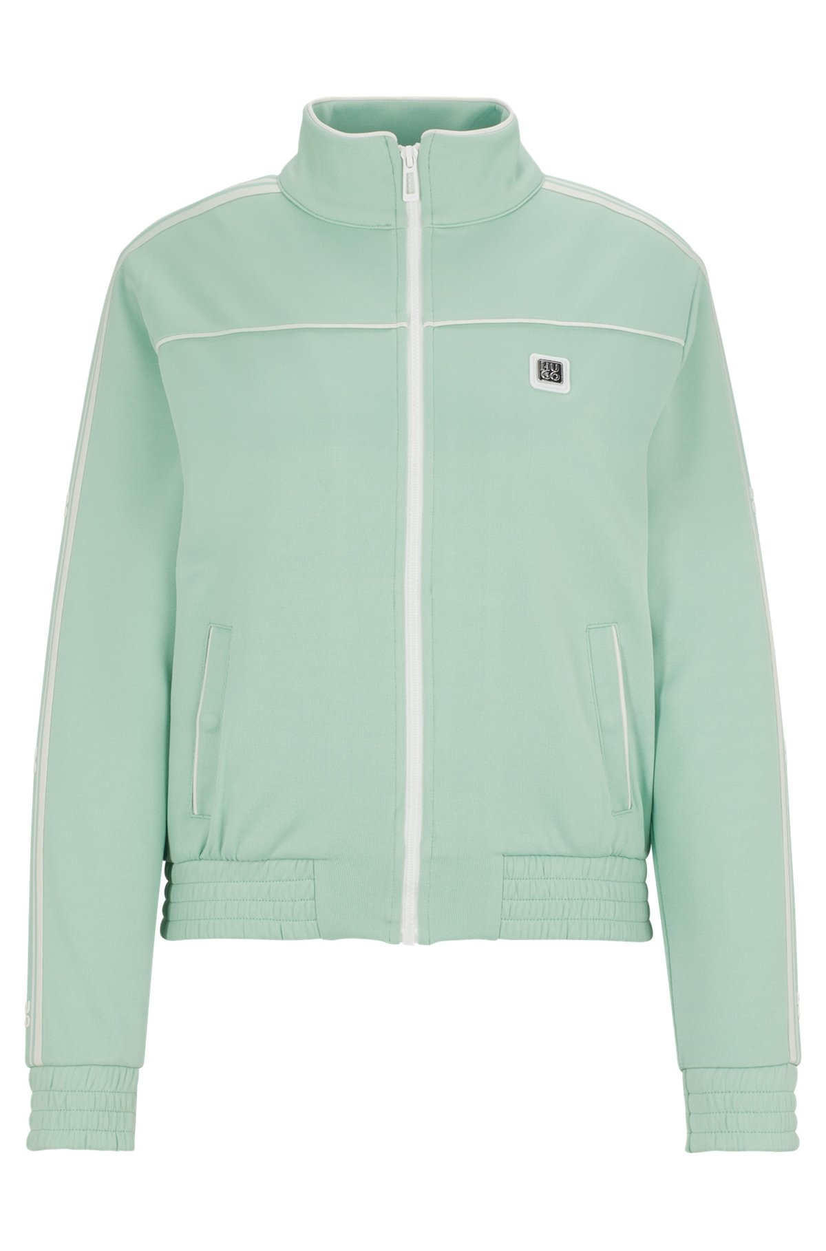 LOOSE-FIT JERSEY JACKET WITH STACKED LOGO - 1