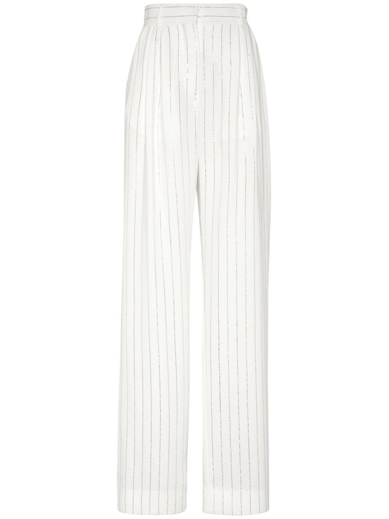 Cady crystal-pinstripe trousers 1