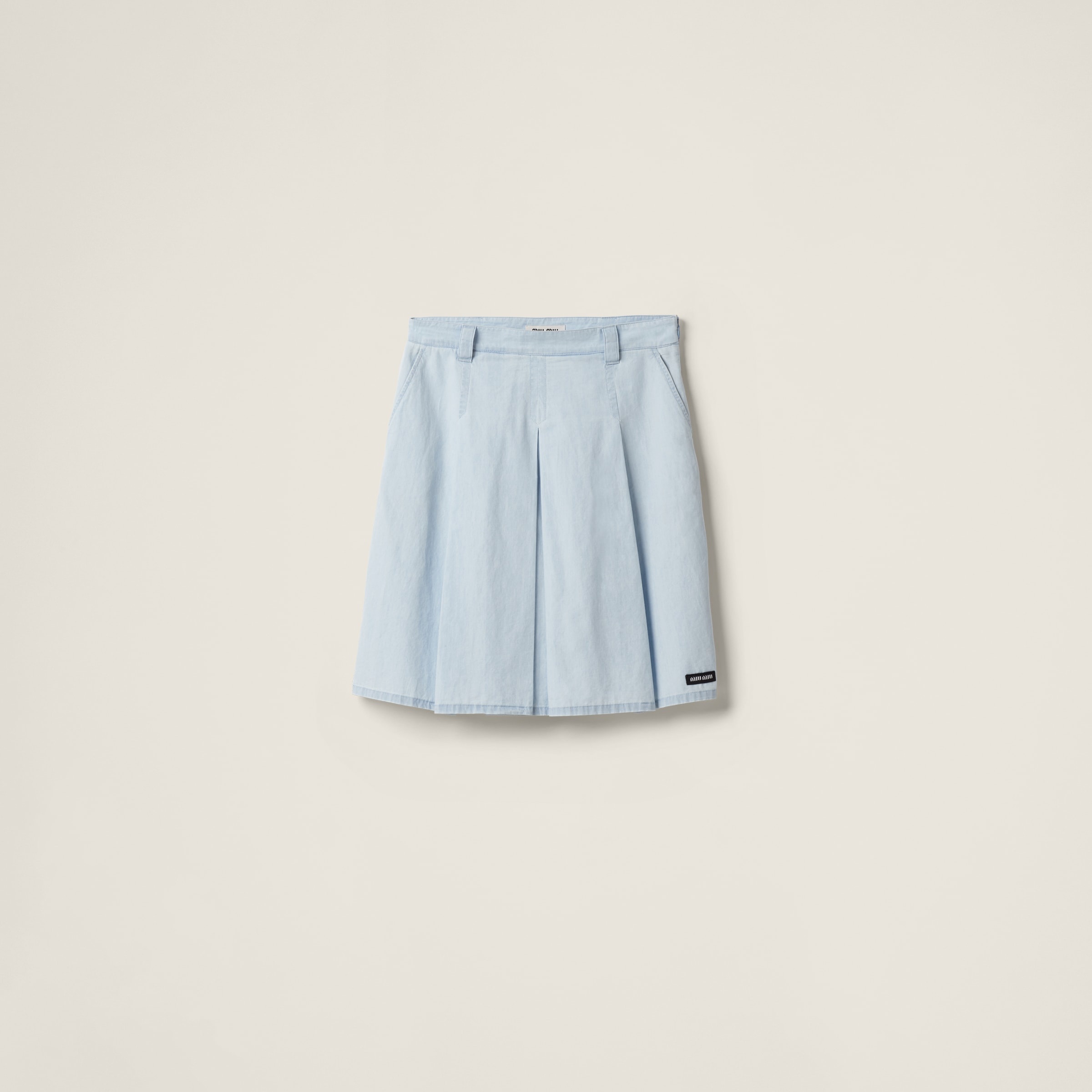 Pleated chambray skirt - 1