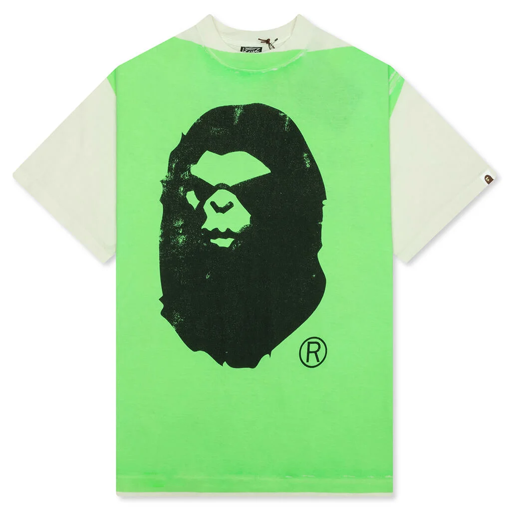 SAINT M6 X BAPE HANDPRINT GENUINE NOWHERE JOURNEY S/S TEE - WHITE/GREEN - 1