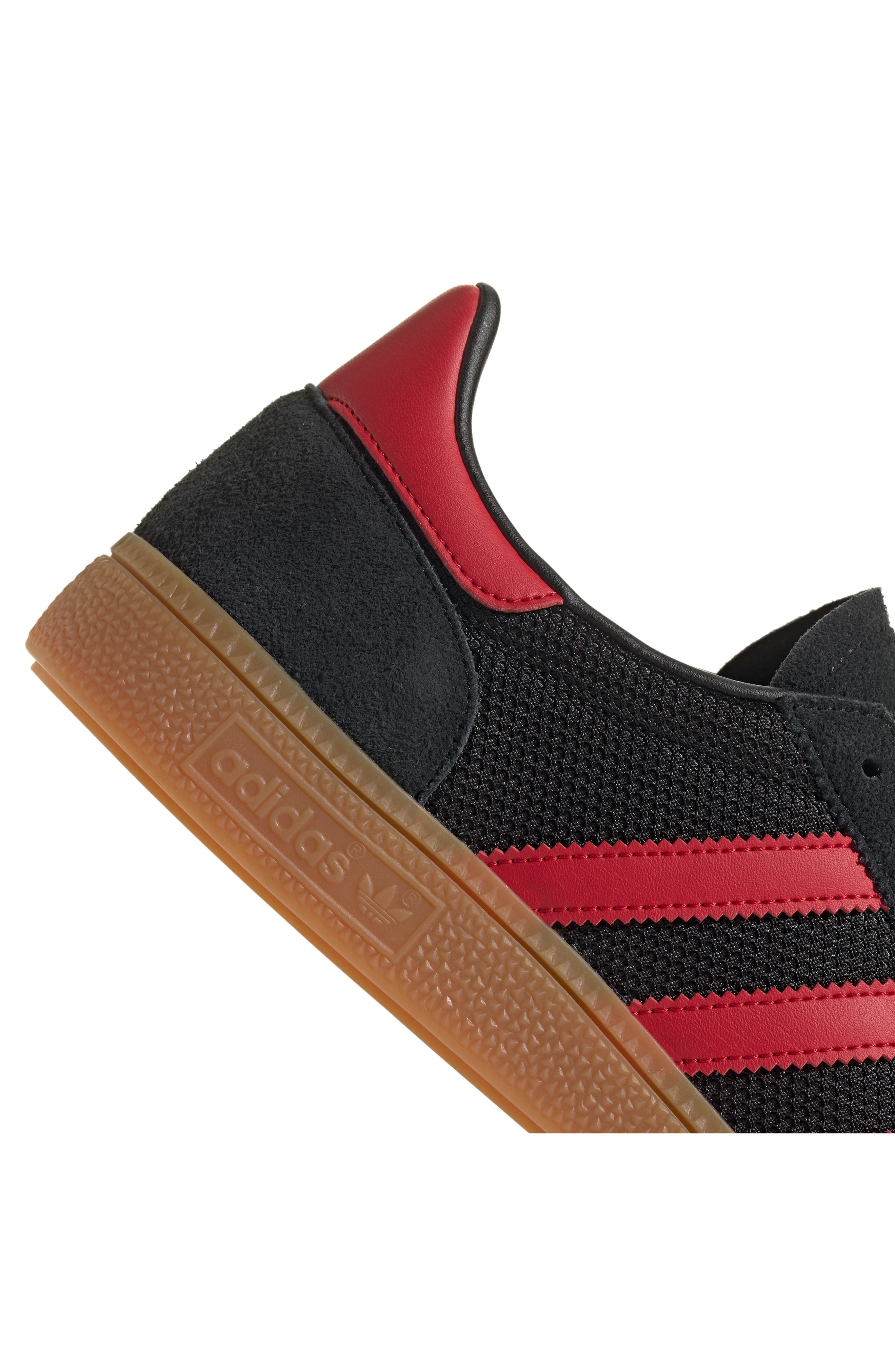 adidas Gender Inclusive Handball Spezial Sneaker in Black/Better Scarlet/Gum at Nordstrom - 8